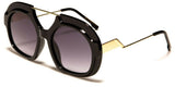 Fancy Thick Bold Trendy Oversized Elegant Round Circle Lens Sunglasses