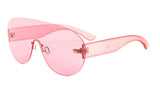 Aspen Rimless Oversized Shield Mono One Piece Lens Futuristic Sunglasses