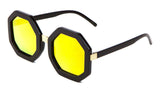 Thick Bold Oversized Frame Octagon John Lennon Luxury Sunglasses w/ Flat Lenses