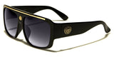 Kleo Oversized Lion Head Medallion Square Aviator Sunglasses