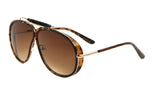 Oversized Outdoorsman Retro Pilot Aviator Sunglasses w/ Side Shield
