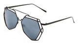 Geometric Lattice Wire Metal Frame Futuristic Aviator Luxury Sunglasses
