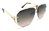 Syndicate Oversized Rimless Square Luxury Aviator Sunglasses