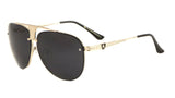 Khan Mesh Metal Bridge Floating Lenses Luxury Aviator Sunglasses