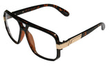 Gazelle Swag Square Oversized Hip Hop Luxury Sunglasses w/ Clear Lenses
