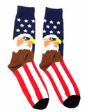 Fine Fit USA United States American Flag Patriotic Pattern Knit Crew Socks