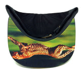 Black Sublimated Print Bill Strapback Hat