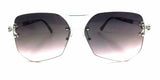 Wynwood Oversized Rimless Square Geometric Luxury Aviator Sunglasses