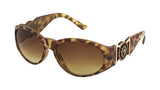 Kleo Oval Gold Lion Head Medallion Buckle Retro Luxury Sunglasses