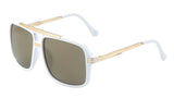 Metal & Plastic Flat Top Retro Sport Square Pilot Aviator Sunglasses