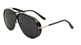 Oversized Outdoorsman Retro Pilot Aviator Sunglasses w/ Side Shield