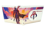 Star Wars The Mandalorian Logo Sublimated Graphic Print PU Faux Leather Men's Bifold Wallet