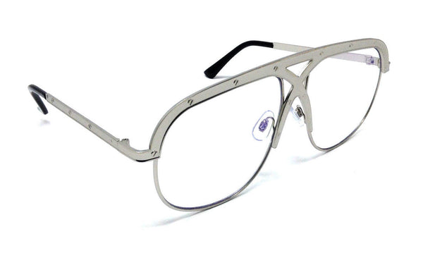 Berlin Oversized Luxury Retro Aviator Sunglasses w/ Clear Lenses