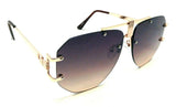 Syndicate Oversized Rimless Square Luxury Aviator Sunglasses
