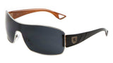 Khan Shield Wrap Around One Piece Lens Aviator Sunglasses