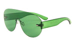 Aspen Rimless Oversized Shield Mono One Piece Lens Futuristic Sunglasses