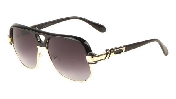 Gazelle Wise Guy Hip-Hop Oversized Retro Square Luxury Aviator Sunglasses