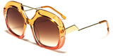 Fancy Thick Bold Trendy Oversized Elegant Round Circle Lens Sunglasses