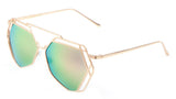 Geometric Lattice Wire Metal Frame Futuristic Aviator Luxury Sunglasses