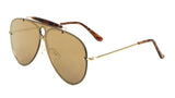 Classic Outdoorsman Retro Pilot Shield Aviator Sunglasses