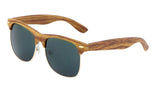 Classic Faux Bamboo Wood Print Square Retro Sunglasses