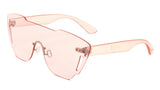 Sobe Rimless Shield Mono One Piece Lens Futuristic Sunglasses