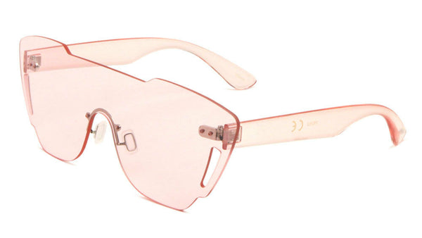 Sobe Rimless Shield Mono One Piece Lens Futuristic Sunglasses