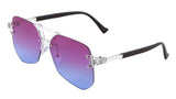 Wynwood Oversized Rimless Square Geometric Luxury Aviator Sunglasses