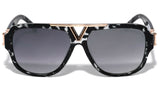 Thick Bold Classic Square Oversized Elegant Luxury Aviator Sunglasses