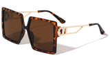 Womens XL Oversized Square Luxury Aviator Sunglasses