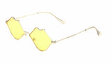 Kiss Sexy Lips Shaped Metal Wire Fame Lolita Sunglasses