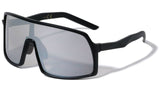 Oversized Futuristic Shield Wrap Around Sport Sunglasses