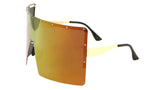 Flat Top XL Large Oversized One Piece Mono Lens Shield Wrap Around Sunglasses