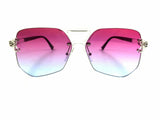 Wynwood Oversized Rimless Square Geometric Luxury Aviator Sunglasses