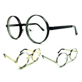 Round Luxury Thick Bold Frame Hippie Sunglasses w/ Clear Circle Lenses