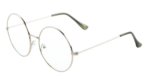 Oversized Round Luxury John Lennon Hippie Sunglasses w/ Clear Lenses