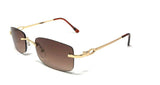 Bogart Slim Rimless Rectangular Luxury Sunglasses