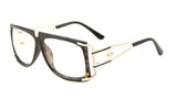 Gazelle Superfly Oversized Flat Top Square Hip Hop Luxury Aviator Sunglasses