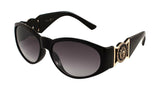 Kleo Oval Gold Lion Head Medallion Buckle Retro Luxury Sunglasses