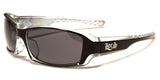 Locs Rectangular Slim Wrap Around Retro Chopper Sunglasses