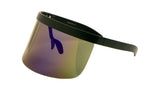 Half Rim Flat Top Oversized XXL Mono Shield Futuristic Wrap Face Visor Sunglasses