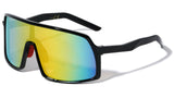 Oversized Futuristic Shield Wrap Around Sport Sunglasses