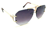 Syndicate Oversized Rimless Square Luxury Aviator Sunglasses