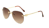 Bronson Rimless Luxury Pilot Aviator Sunglasses