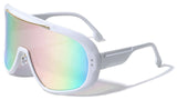 Futuristic Oversized Shield One Piece Lens Wrap Around Sport Sunglasses
