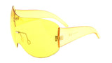 Alps Rimless Oversized Shield Mono Lens Futuristic Retro Sunglasses