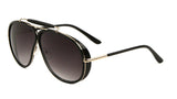 Oversized Outdoorsman Retro Pilot Aviator Sunglasses w/ Side Shield