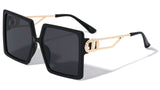 Womens XL Oversized Square Luxury Aviator Sunglasses