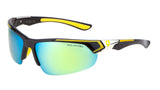 Khan Polarized Semi Rimless Sport Wrap Around Sunglasses