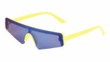 Slim Skinny Semi Rimless Shield One Piece Mono Lens Futuristic Wrap Sunglasses